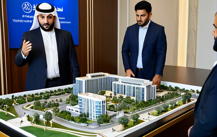 사우디아라비아 무역 박람회 정보 - A modern exhibition booth at Saudi Health, showcasing the latest medical equipment. Doctors and heal...