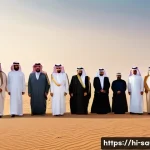 Home 16 사우디아라비아 역사상 주요 외교 사건 - **Prompt:** "A historical painting-style image depicting King Abdulaziz Ibn Saud, standing tall and ...