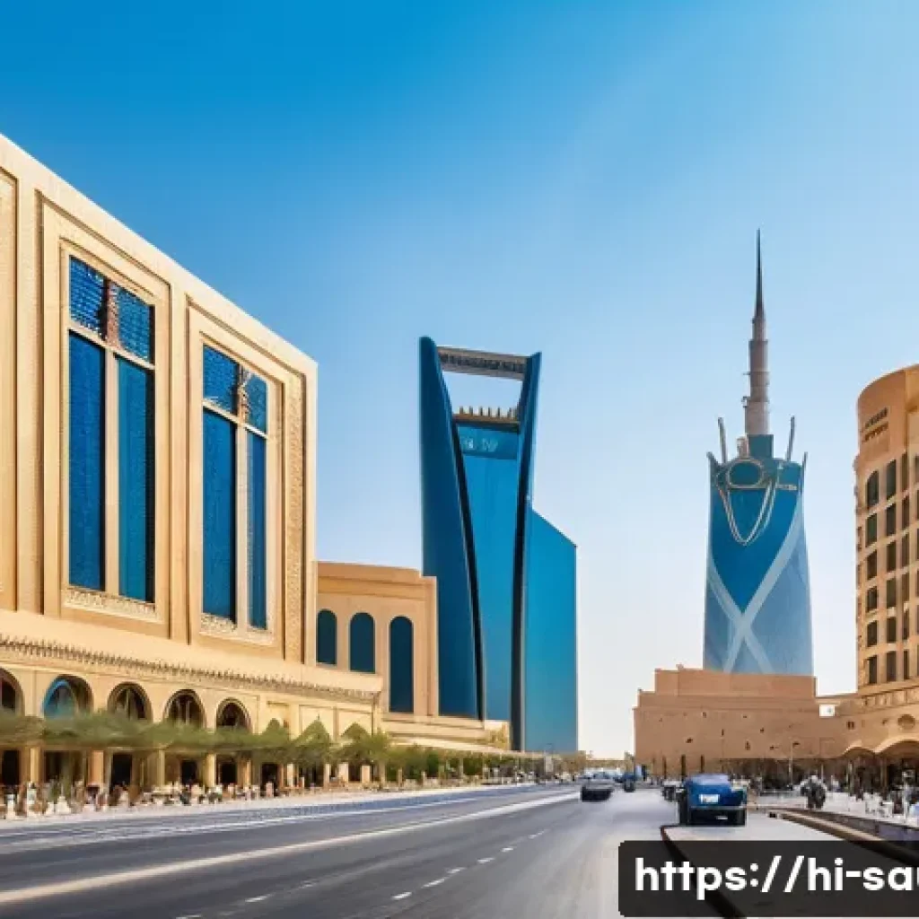 사우디아라비아 주요 도시별 특성  리야드 제다 담맘 등 - A vibrant cityscape of Riyadh showcasing the harmonious blend of modern skyscrapers with traditional...