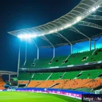 Home 19 사우디아라비아 내 주요 스포츠 행사 - A modern football stadium in Saudi Arabia during a lively Saudi Premier League match, filled with en...